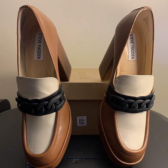 Cognac Blend Heeled Loafers sz 8.5 - Picture 11 of 17